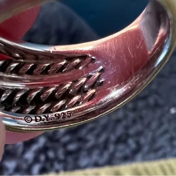 David Yurman Silver Twisted Rope Ring - Picture 6 of 6